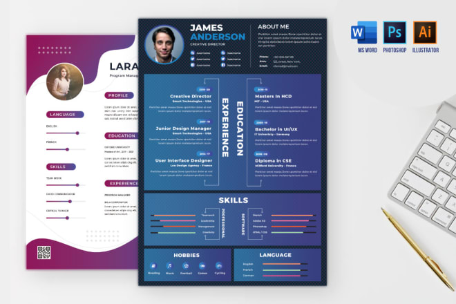 I will design modern or infographic cv, resume within 24 hours