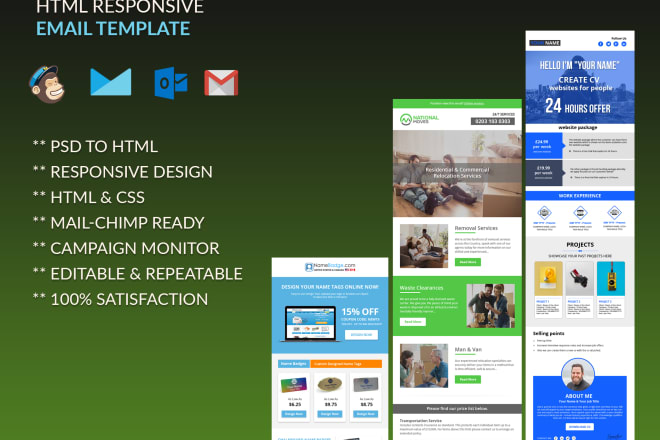 I will design or convert psd,pdf,png,jpeg to html email template