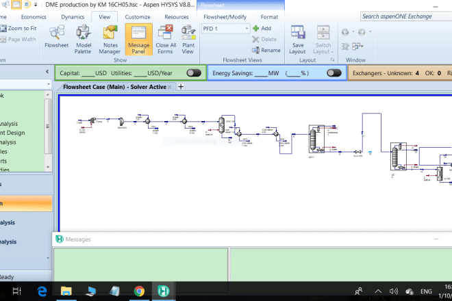 I will design processes on aspen hysys