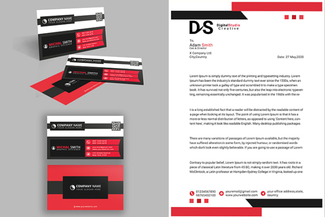 I will design professional creative business cards and letterheads