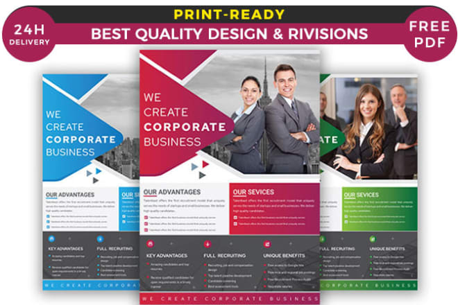 I will design professional flyer, business flyer, brochure, postcard, leaflet design