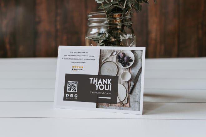 I will design professional thank you card with qr code for 24h