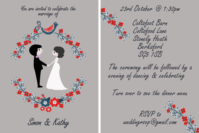 I will design quirky wedding invites