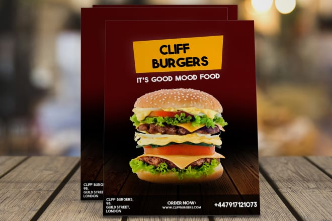 I will design restaurant food flyers and digital posters