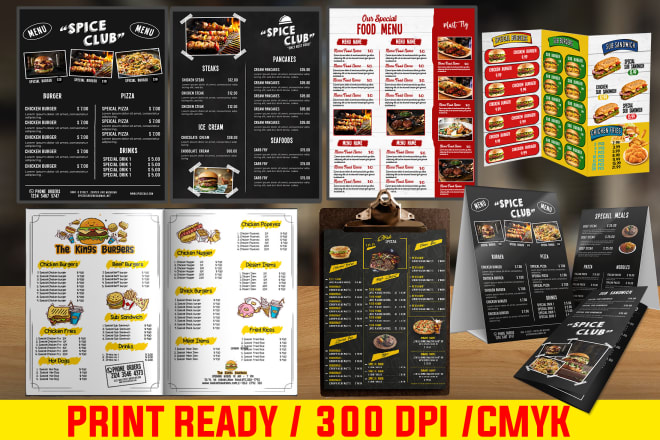 I will design restaurant menu,food menu,digital menu,service price list