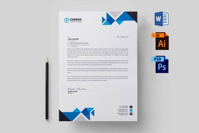 I will design simple and nice looking letterhead word template