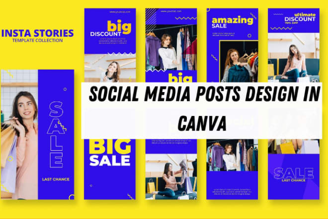 I will design social media posts for instagram using canva template