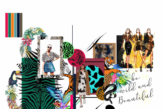 I will design themed mood boards for fashion and textile