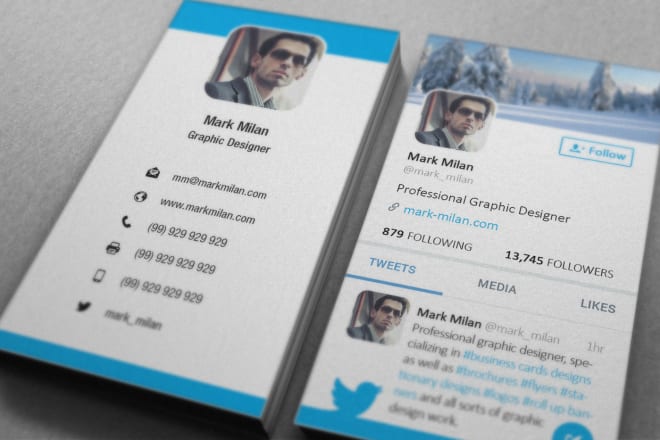 I will design twitter style business card