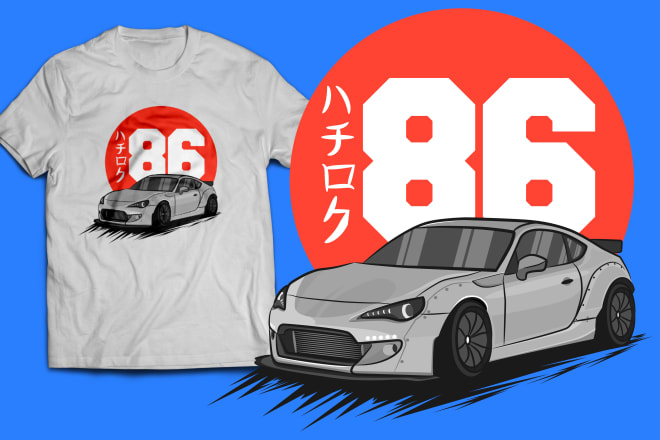 I will design vector illustration cartoon car for your t shirt