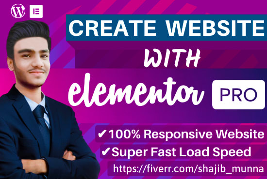 I will design wordpress website by elementor pro page builder