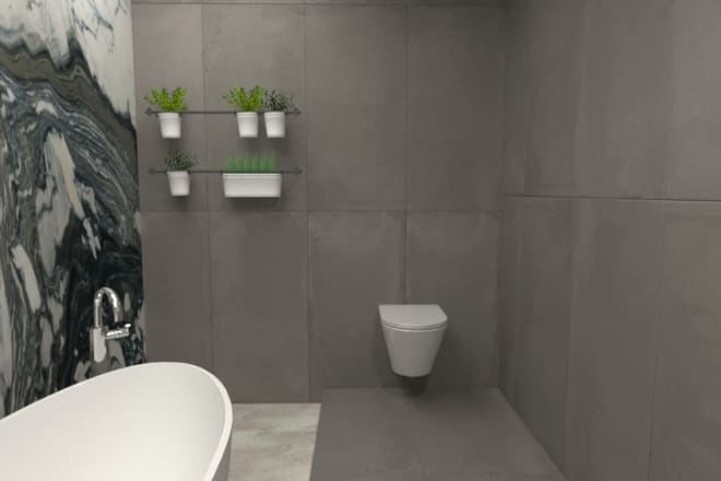 I will design your bathroom, bedroom, living room in a 3d rendering