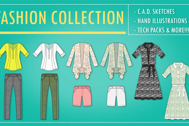 I will design your fashion collection with cad sketch and tech pack
