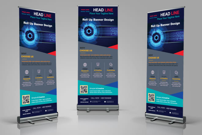 I will design your roll up banner and feather flag in 24 hours