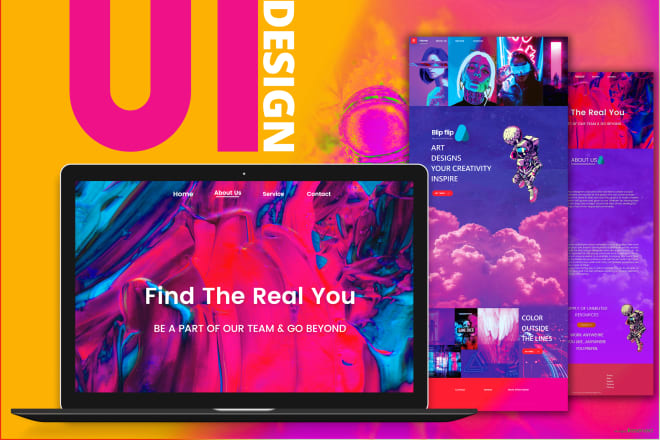 I will design your website landing page UI in photoshop