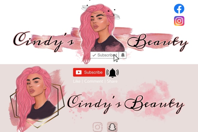 I will design youtube banner with your animated cartoon