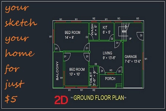 I will develop 2d floor plan, free source file, for you