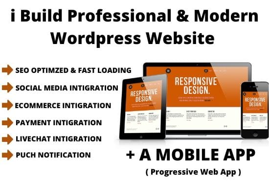 I will develop, create wordpress website with responsive design