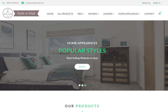 I will develop ecommerce website for online shoping