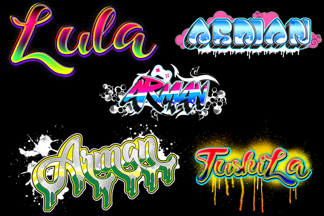 I will do 3d graffiti art style typography logo with your text with 3d shadow, dropping