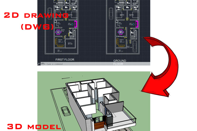 I will do 3d sketchup modelling of 2d drawings