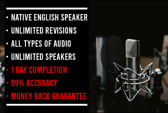 I will do 90 mins of audio or video transcription in 24 hours