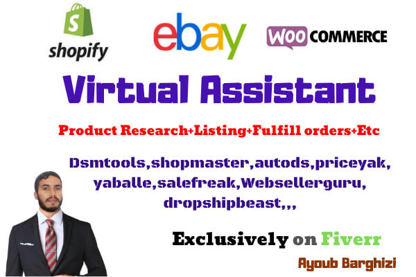 I will do a virtual assistant for your ebay store and shopify store