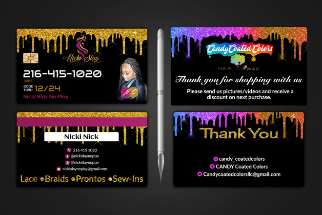 I will do any type of business card and thank you design