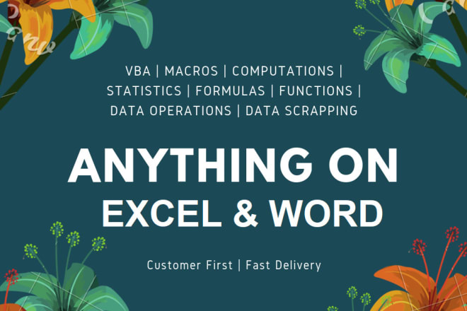 I will do anything on excel and word templates macros vba formatting