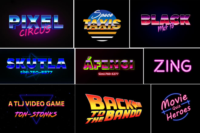 I will do awesome 80s style logo typography