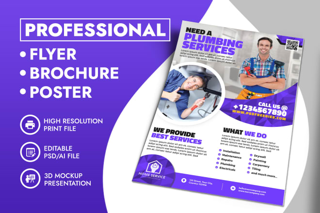 I will do business flyer, poster, bifold, trifold, brochure design