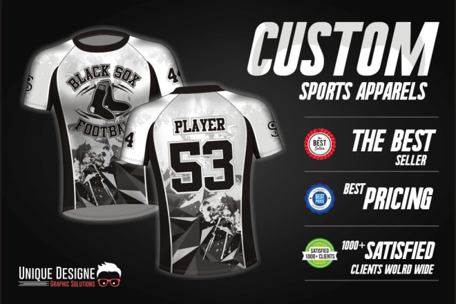 I will do custom jersey design or sublimation jersey