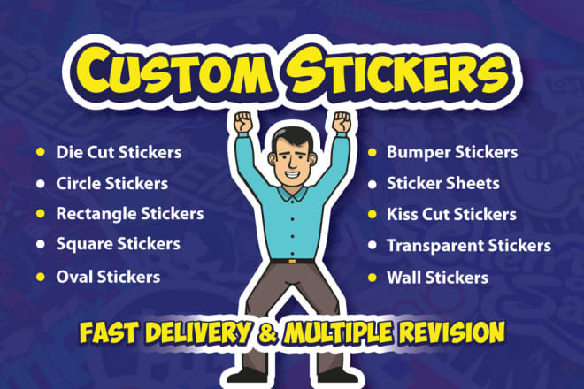 I will do custom sticker design in 1 hour
