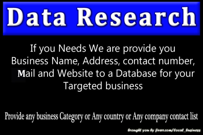 I will do data entry and data research for leads, contacts, emails, web