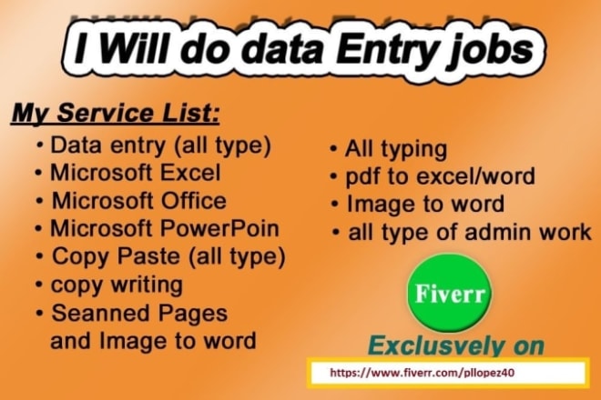 I will do data entry jobs
