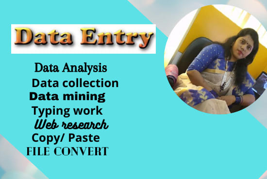 I will do data entry, web research and copy paste work perfectly