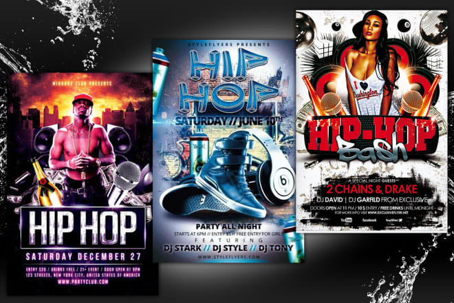 I will do dj,hip hop,music concert and event party flyer and poster