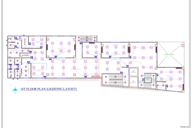 I will do electrical design for your given floor plan in autocad
