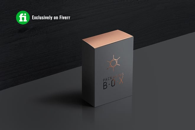 I will do elegant packaging box, product box, amazon box design