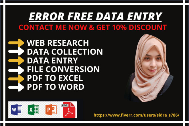 I will do error free data entry and PDF conversion to word excel