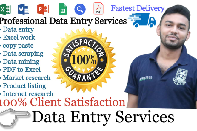 I will do excel data entry, copy paste, data entry, typing work