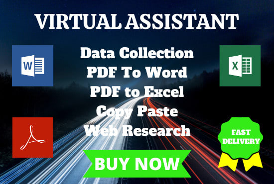 I will do excel data entry, copy paste, typing, pdf to word
