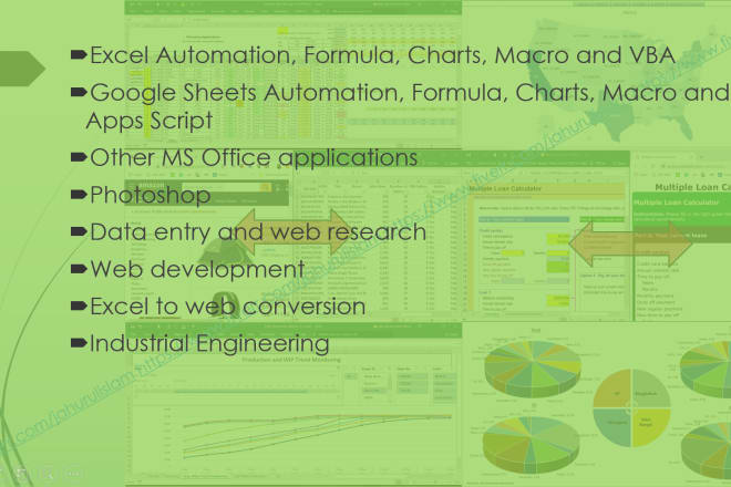 I will do excel job with formula, macro, chart, mail merge, dashboard, invoice etc