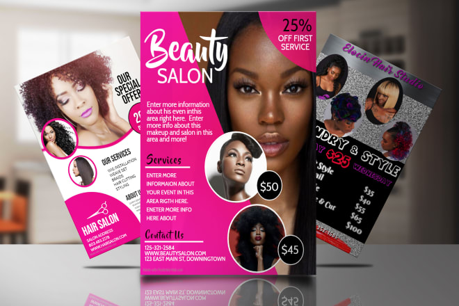 I will do fashion flyer, beauty salon flyer poster price lists
