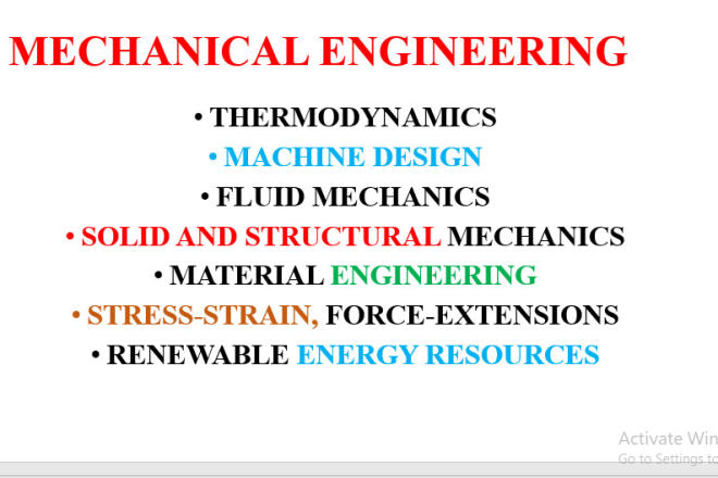 I will do general mechanical engineering concepts