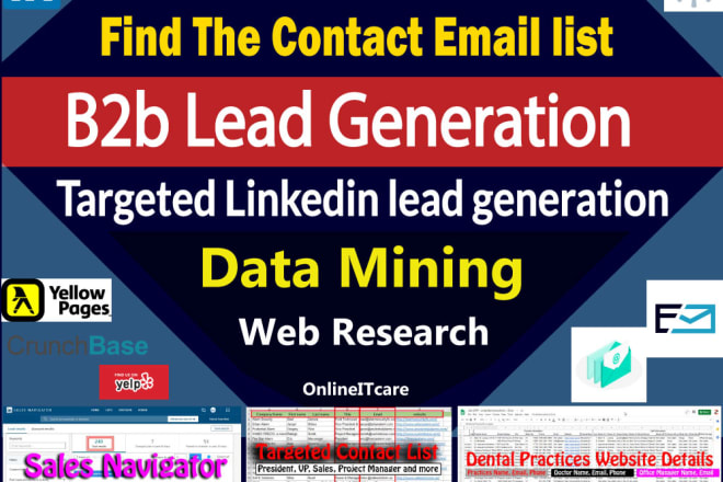 I will do linkedin b2b lead generation and targeted email list