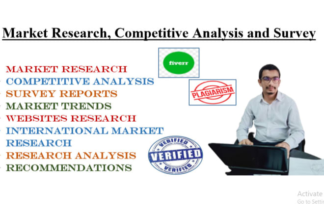 I will do market research, analysis, report and surveys