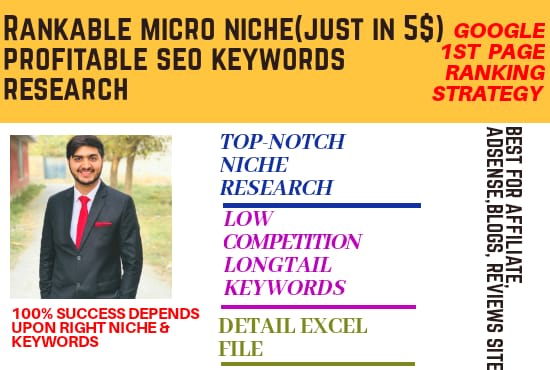 I will do micro niche research and seo ranking keywords research
