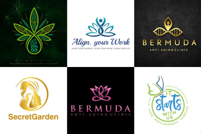I will do natural cannabis hemp beauty yoga logo