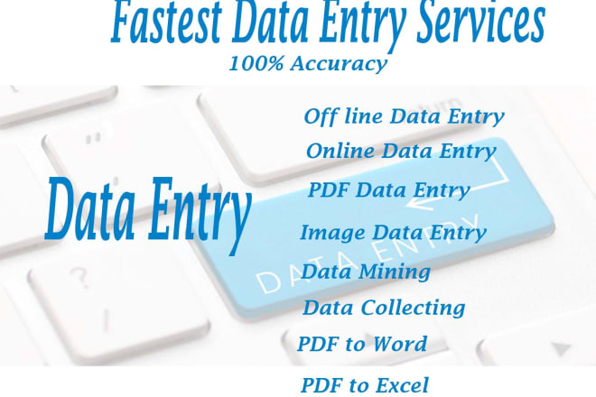 I will do online and offline data entry jobs english arabic and urdu